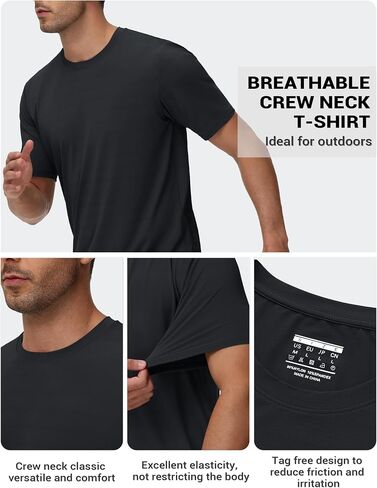 TACVASEN Men's Lightweight Athletic T-Shirts Quick Dry Workout Gym Tops Short Sleeve Running Tee Shirt Performance Activewear in Saudi Arabia