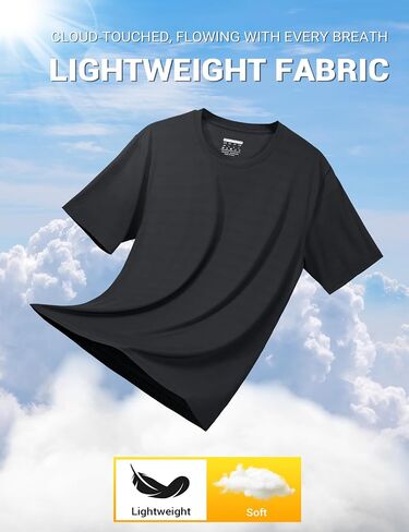 TACVASEN Men's Lightweight Athletic T-Shirts Quick Dry Workout Gym Tops Short Sleeve Running Tee Shirt Performance Activewear in Saudi Arabia