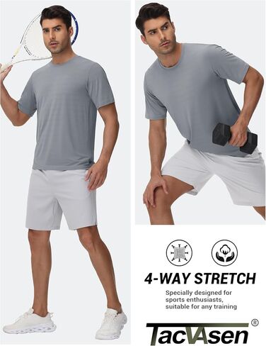 TACVASEN MEN للرجال ، قمصان رياضية خفيفة الوزن ، صالة ألعاب رياضية جافة سريعة ، قم بتصميم الأكمام القصيرة التي تعمل على تشغيل قميص الأداء النشط in Saudi Arabia
