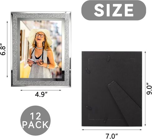 Calenzana 4x6 Picture Frame Sparkle Glass Photo Frames Set for Tabletop, 2 Pack in Kuwait