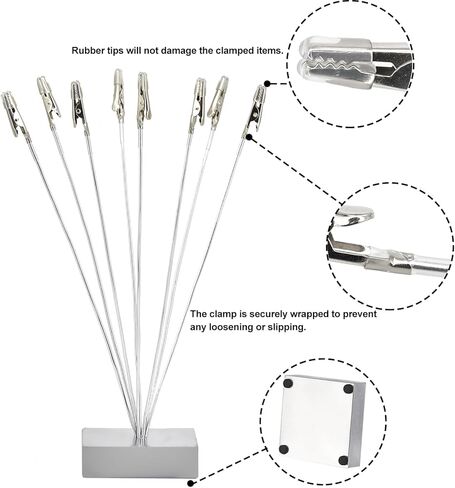 Photo Cube Base, 8-Branch Money Trees Gift Card Holder with Clips, Picture Stand for Christmas, Wedding, Greeting, Birthday Party, Gift - Silver in Kuwait