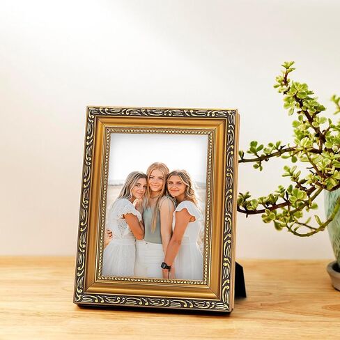 5x7 Picture Frame Gold - Vintage Picture Frames And Tabletop Display, Ornate Photo Frame for Poster in Saudi Arabia