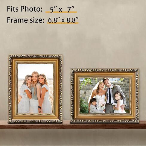 5x7 Picture Frame Gold - Vintage Picture Frames And Tabletop Display, Ornate Photo Frame for Poster in Saudi Arabia