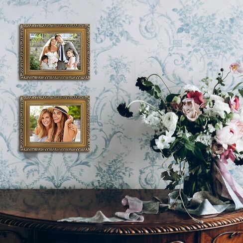 5x7 Picture Frame Gold - Vintage Picture Frames And Tabletop Display, Ornate Photo Frame for Poster in Saudi Arabia