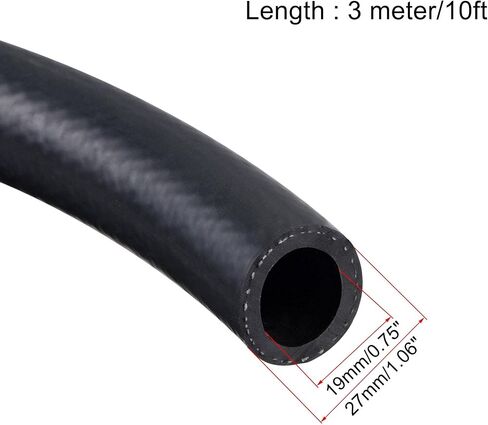 uxcell 3/4" ID Fuel Line Hose, 1 1/16" OD 10ft Oil Tubing Black for Small Engines in Saudi Arabia