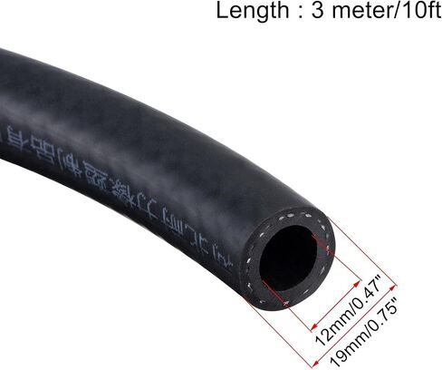 uxcell 3/4" ID Fuel Line Hose, 1 1/16" OD 10ft Oil Tubing Black for Small Engines in Saudi Arabia