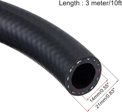 uxcell 3/4" ID Fuel Line Hose, 1 1/16" OD 10ft Oil Tubing Black for Small Engines in Saudi Arabia