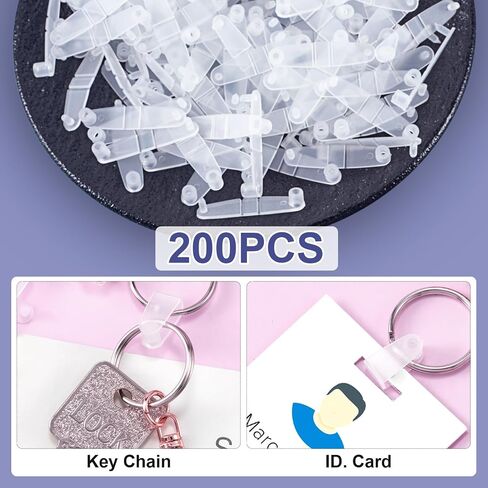 PAGOW 50 Pcs Plastic Keychain Clips, Acrylic Keychain Connector, Clear Keychain Clips for Crafts, Keychain Attachment for Office, DIY Crafts, Jewelry Making in Saudi Arabia