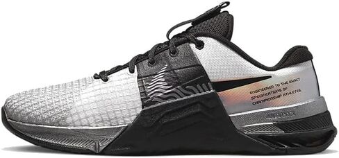 حذاء التدريب Metcon 9 للسيدات من Nike، أسود داكن ورمادي دخاني ورمادي أبيض، 7 US in Saudi Arabia