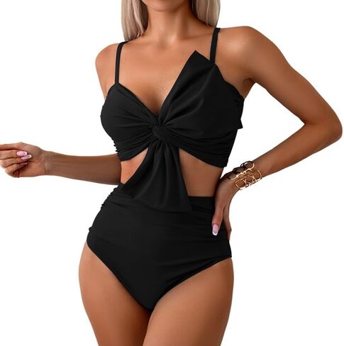 نساء بيكيني مجموعة عالية الخصر ربلة السباحة عقدة عالية الارتفاع قطعتين للسباحات السباحة بدلات الاستحمام in Kuwait