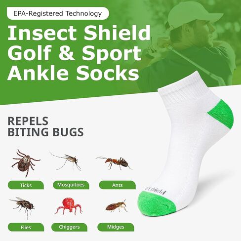 Golf & Sport Ankle Sock - Athletic Socks with Built-In Insect Protection & Footbed Cushioning for Men & Women in Saudi Arabia