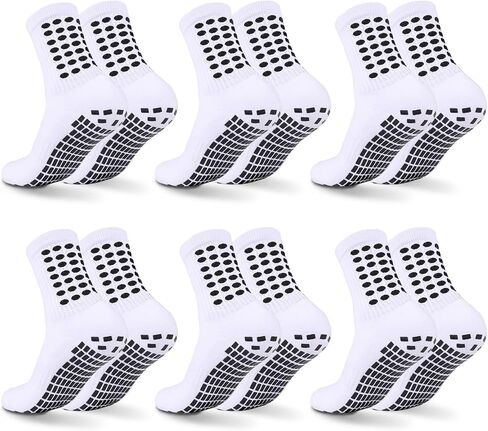 6 Pairs Grip Soccer Socks Colorful Non Slip Sports Football Basketball Hospital Yoga Socks for Men Women in Saudi Arabia