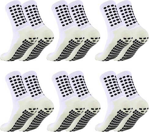 6 Pairs Grip Soccer Socks Colorful Non Slip Sports Football Basketball Hospital Yoga Socks for Men Women in Saudi Arabia