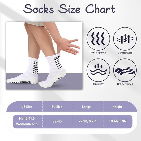 6 Pairs Grip Soccer Socks Colorful Non Slip Sports Football Basketball Hospital Yoga Socks for Men Women in Saudi Arabia