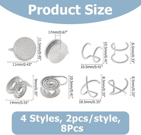 Pressure Earrings for Keloids Stainless Steel Non-Pierced Earrings Cuff Earrings Spiral Compression Earrings Adjustable Clip Earrings for Women Men Ladies in Kuwait