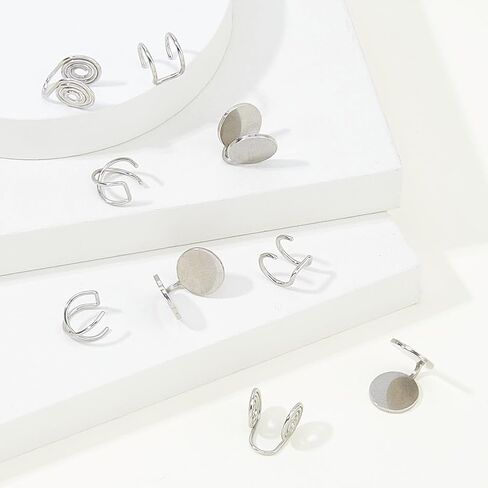 Pressure Earrings for Keloids Stainless Steel Non-Pierced Earrings Cuff Earrings Spiral Compression Earrings Adjustable Clip Earrings for Women Men Ladies in Kuwait