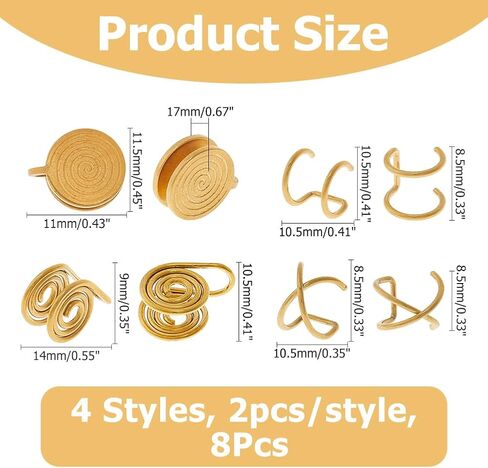 Pressure Earrings for Keloids Stainless Steel Non-Pierced Earrings Cuff Earrings Spiral Compression Earrings Adjustable Clip Earrings for Women Men Ladies in Kuwait