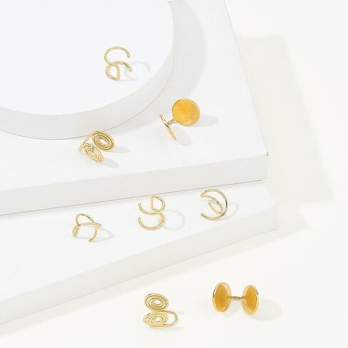 Pressure Earrings for Keloids Stainless Steel Non-Pierced Earrings Cuff Earrings Spiral Compression Earrings Adjustable Clip Earrings for Women Men Ladies in Kuwait