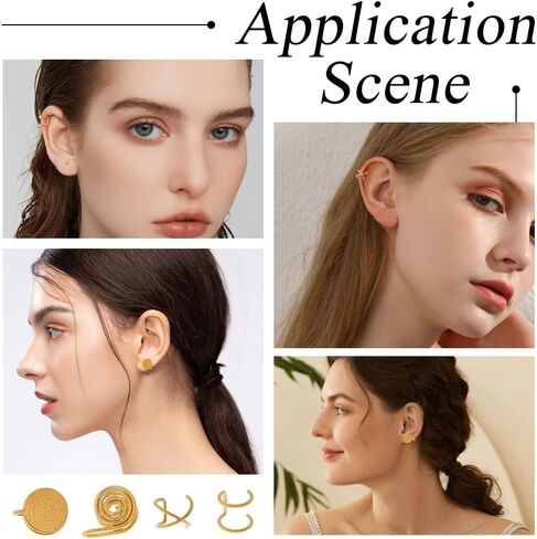 Pressure Earrings for Keloids Stainless Steel Non-Pierced Earrings Cuff Earrings Spiral Compression Earrings Adjustable Clip Earrings for Women Men Ladies in Kuwait