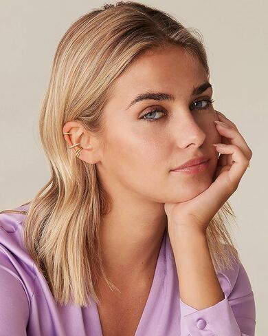 Gold Ear Cuffs for Women Non Piercing, Dainty 14K Gold Plated Hypoallergenic Ear Clip Earrings Set Trendy Thin Cubic Zirconia Irregular Claw Cartilage Fake Earring Jewelry Gifts in Kuwait