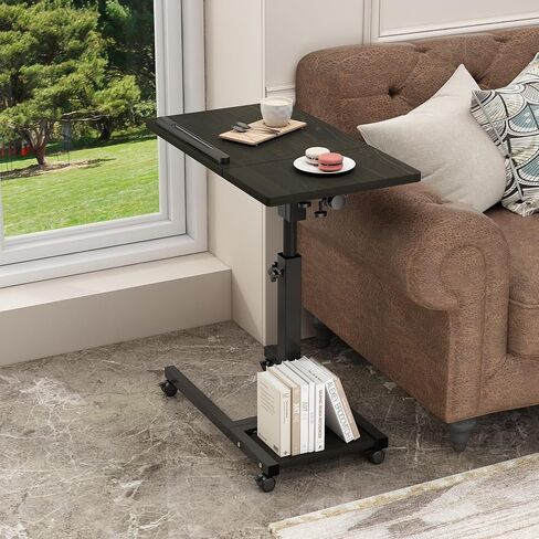 Laptop Desk Bed Desk Laptop Stand for Bed Portable Desk Overbed Bedside Table Mobile Laptop Table Rolling Desk Foldable Table Adjustable Height with Locked Wheels & Mouse Pad Table for Bed Office Sofa in Saudi Arabia