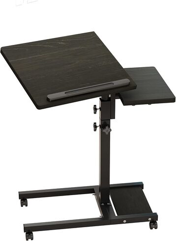 Laptop Desk Bed Desk Laptop Stand for Bed Portable Desk Overbed Bedside Table Mobile Laptop Table Rolling Desk Foldable Table Adjustable Height with Locked Wheels & Mouse Pad Table for Bed Office Sofa in Saudi Arabia