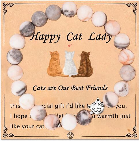 Natural Stone Cat Bracelets Braided Rope Adjustable Bracelet Cute Beaded Cartoon Animal Couple Bracelets for Women Party Accessories Jewelry in Saudi Arabia
