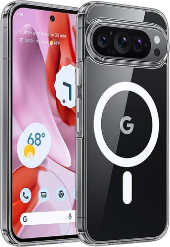 حافظة TAURI لهاتف Google Pixel 9/Pixel 9 Pro، متوافقة مع Magsafe، حماية من الدرجة العسكرية، مقاومة للاصفرار، ظهر مقاوم للخدش، حافظة هاتف نحيفة مقاومة للصدمات لهاتف Pixel 9/9 Pro، شفافة in Kuwait