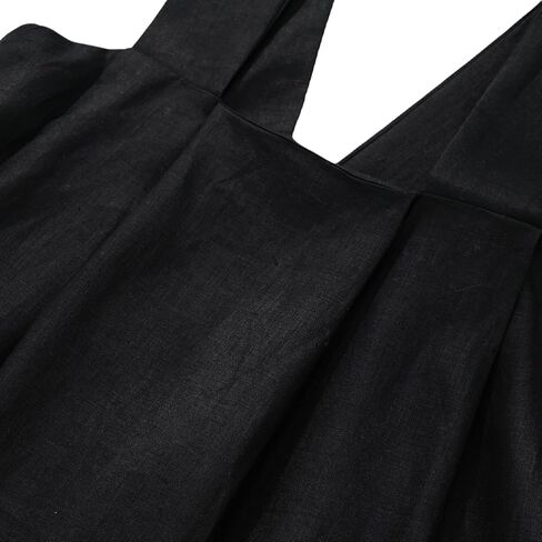 Amazhiyu Women's 100% Linen Sleeveless Strap Midi Dresses with Pockets Summer Casual in Saudi Arabia