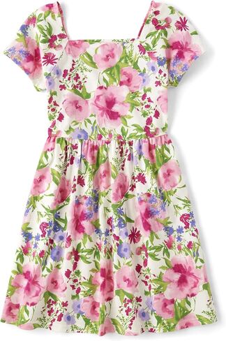 The Children's Place Girls' Short Sleeve Everyday Dresses, Pink Tropic 2-Pack in Saudi Arabia