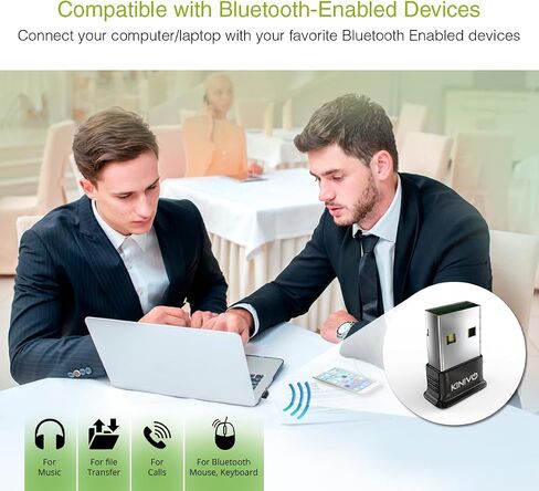 Kinivo USB Bluetooth Adapter for PC BTD530 (BT 5.3, Wireless Dongle Receiver for Windows 11/10/8.1/8, Raspberry Pi, Ubuntu) - Compatible with Laptops, Headsets, Speaker, Mouse, Keyboard, Printers in Saudi Arabia