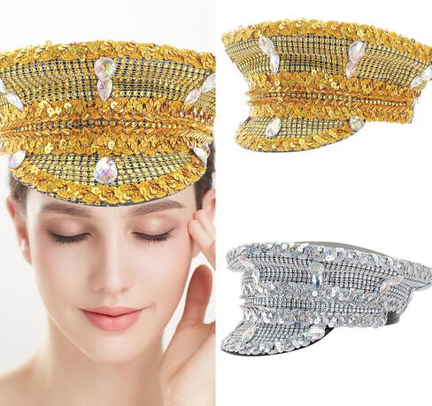 Jeweled Bridal Captain Hat with Crystals for Wedding, Prom, Party - Silver in Saudi Arabia