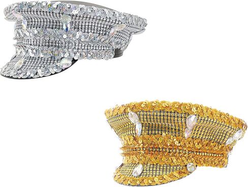 Jeweled Bridal Captain Hat with Crystals for Wedding, Prom, Party - Silver in Saudi Arabia