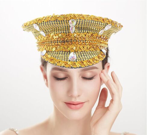 Jeweled Bridal Captain Hat with Crystals for Wedding, Prom, Party - Silver in Saudi Arabia