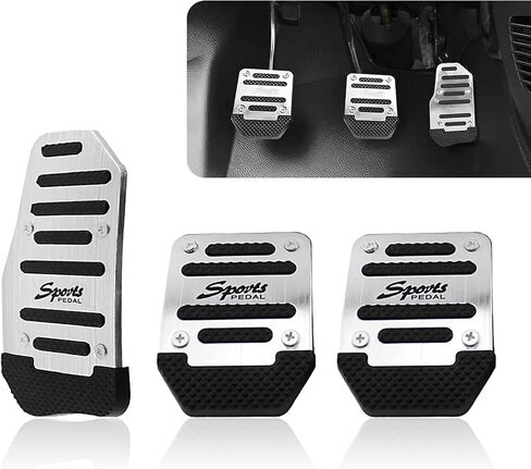 3 PCS Car Accelerator + Brake + Clutch Foot Pedal Kit, Alloy + Rubber Anti-Slip Transmission Pedal Cover Anti-Friction Pedal, Modification Accessories, for Most Manual Vehicles (Red) in Saudi Arabia