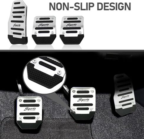3 PCS Car Accelerator + Brake + Clutch Foot Pedal Kit, Alloy + Rubber Anti-Slip Transmission Pedal Cover Anti-Friction Pedal, Modification Accessories, for Most Manual Vehicles (Red) in Saudi Arabia