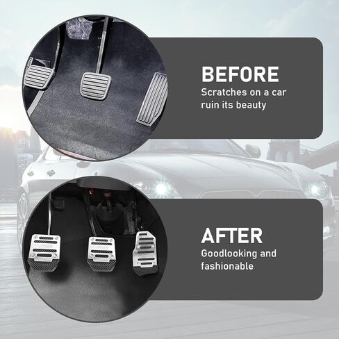 3 PCS Car Accelerator + Brake + Clutch Foot Pedal Kit, Alloy + Rubber Anti-Slip Transmission Pedal Cover Anti-Friction Pedal, Modification Accessories, for Most Manual Vehicles (Red) in Saudi Arabia