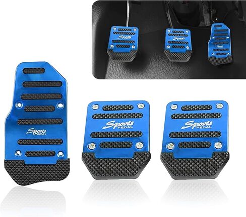 3 PCS Car Accelerator + Brake + Clutch Foot Pedal Kit, Alloy + Rubber Anti-Slip Transmission Pedal Cover Anti-Friction Pedal, Modification Accessories, for Most Manual Vehicles (Red) in Saudi Arabia