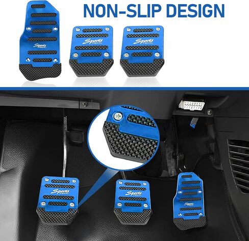 3 PCS Car Accelerator + Brake + Clutch Foot Pedal Kit, Alloy + Rubber Anti-Slip Transmission Pedal Cover Anti-Friction Pedal, Modification Accessories, for Most Manual Vehicles (Red) in Saudi Arabia