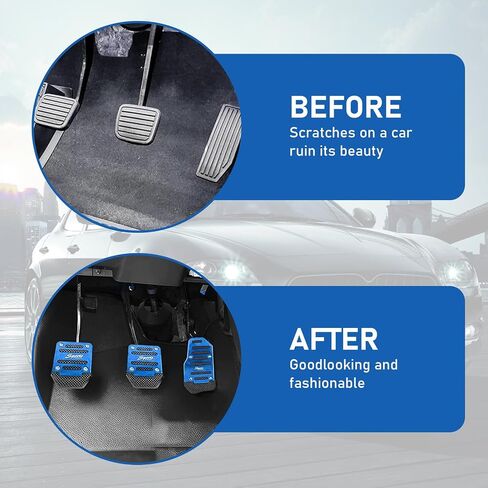 3 PCS Car Accelerator + Brake + Clutch Foot Pedal Kit, Alloy + Rubber Anti-Slip Transmission Pedal Cover Anti-Friction Pedal, Modification Accessories, for Most Manual Vehicles (Red) in Saudi Arabia