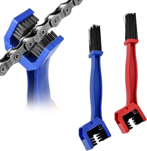 2 PCS فرشاة سلسلة الدراجات النارية ، أداة تنظيف سلسلة الدراجات ، تروس السلسلة فرشاة تنظيف الصيانة للدراجات الدراجات النارية الدراجات البخارية الثلاثية ، وملحقات الدراجات النارية (أسود+برتقالي) in Kuwait