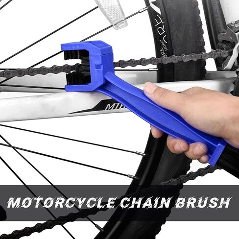 2 PCS فرشاة سلسلة الدراجات النارية ، أداة تنظيف سلسلة الدراجات ، تروس السلسلة فرشاة تنظيف الصيانة للدراجات الدراجات النارية الدراجات البخارية الثلاثية ، وملحقات الدراجات النارية (أسود+برتقالي) in Kuwait