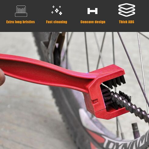 2 PCS فرشاة سلسلة الدراجات النارية ، أداة تنظيف سلسلة الدراجات ، تروس السلسلة فرشاة تنظيف الصيانة للدراجات الدراجات النارية الدراجات البخارية الثلاثية ، وملحقات الدراجات النارية (أسود+برتقالي) in Kuwait