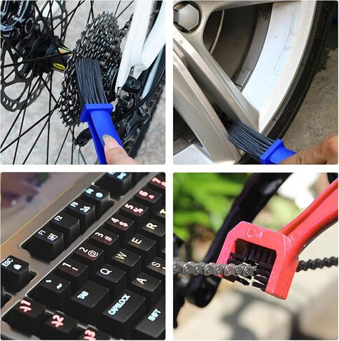 2 PCS فرشاة سلسلة الدراجات النارية ، أداة تنظيف سلسلة الدراجات ، تروس السلسلة فرشاة تنظيف الصيانة للدراجات الدراجات النارية الدراجات البخارية الثلاثية ، وملحقات الدراجات النارية (أسود+برتقالي) in Kuwait