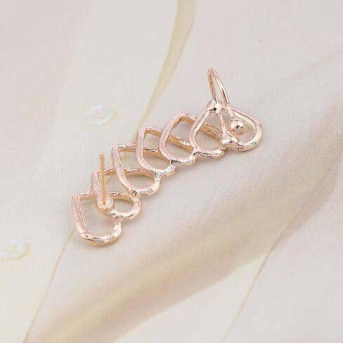 عتيقة Hollow Heart Ear Cuff أقراط مفتوحة للأذن قلب آلية Gold Heart Love Stud أقراط حب القلب أذن مقطع المجوهرات للنساء (الذهب) in Saudi Arabia