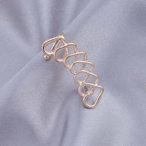عتيقة Hollow Heart Ear Cuff أقراط مفتوحة للأذن قلب آلية Gold Heart Love Stud أقراط حب القلب أذن مقطع المجوهرات للنساء (الذهب) in Saudi Arabia