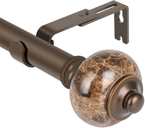 2 pack curtain rod 36-72 inch,3/4 inch Decorative,Black Marbled Finial in Kuwait