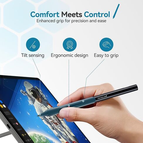 قلم رصاص لجهاز Apple iPad 2018-2024، قبضة مريحة واختصارات فعالة، استبدل قلم Apple Pencil USB-C الجيل الثاني، تدوين الملاحظات والرسم، التطبيق، رفض راحة اليد. in Kuwait