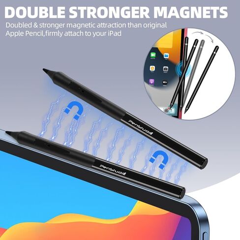 قلم رصاص لجهاز Apple iPad 2018-2024، قبضة مريحة واختصارات فعالة، استبدل قلم Apple Pencil USB-C الجيل الثاني، تدوين الملاحظات والرسم، التطبيق، رفض راحة اليد. in Kuwait