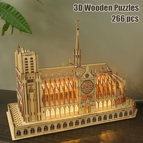 3D Wooden Puzzles for Adults, 3D Puzzle London Tower Bridge Model Kit for Adults, Led Light DIY Games Gift on Birthday Christmas, Building 3D Puzzle for Adults in Saudi Arabia